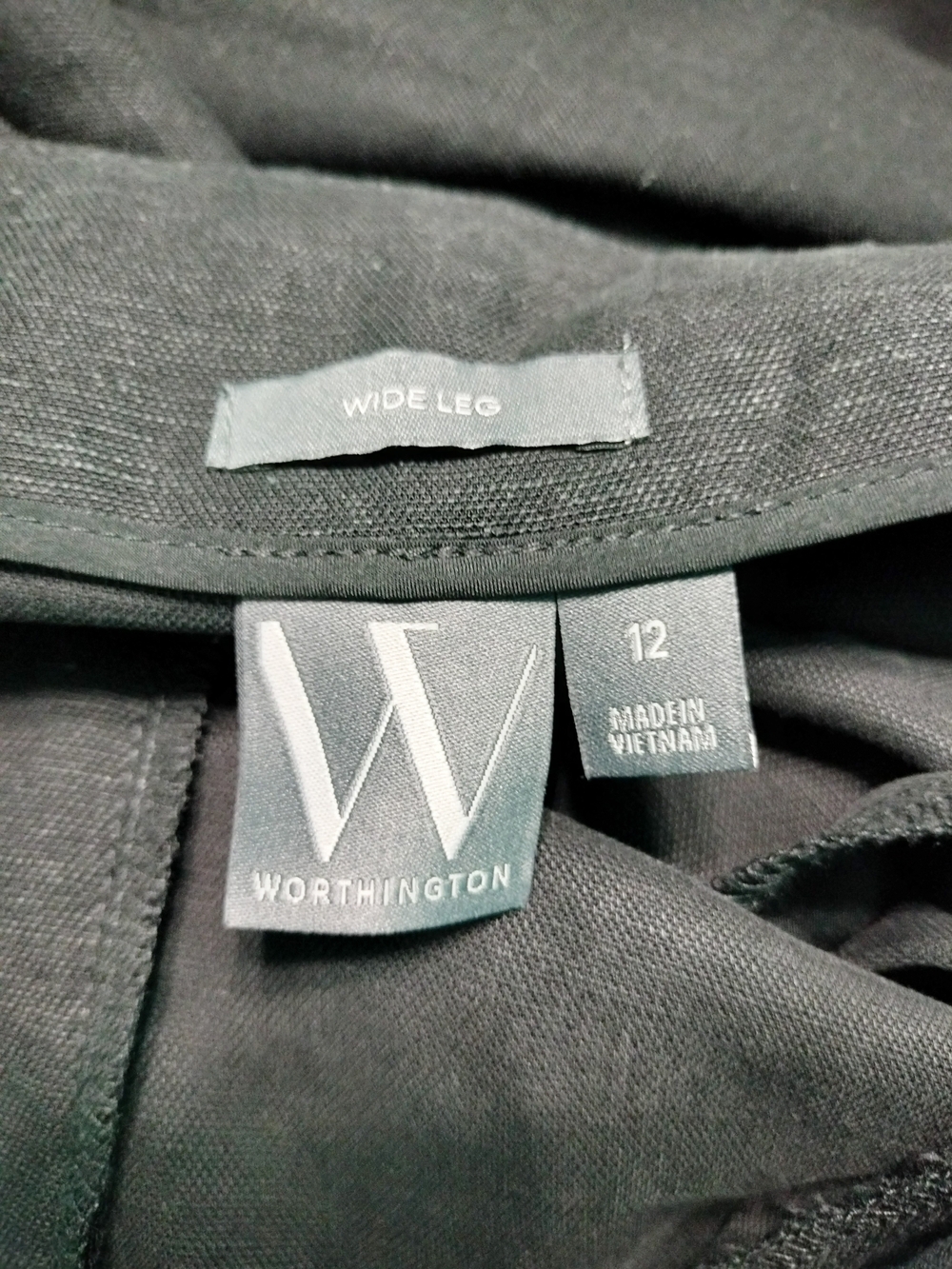 Worthington Black Wide Leg Dress Pants High Rise Pleated Size 12 - Picture 5 of 6